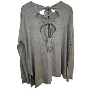 WILT Women's‎ oversized asymmetrical Gray Silk Cashmere lightweight Sweater